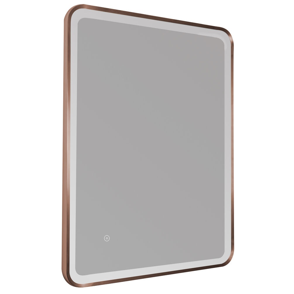 JTP Hix Brushed Bronze Rectangular LED Illuminated Mirror Cut Out